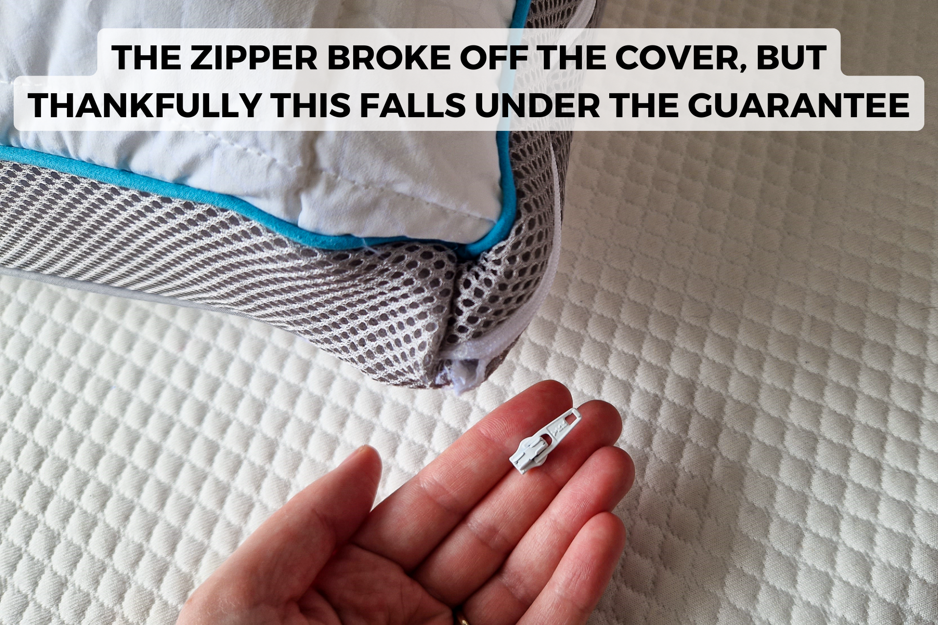 simba hybrid firm pillow cover broken zipper